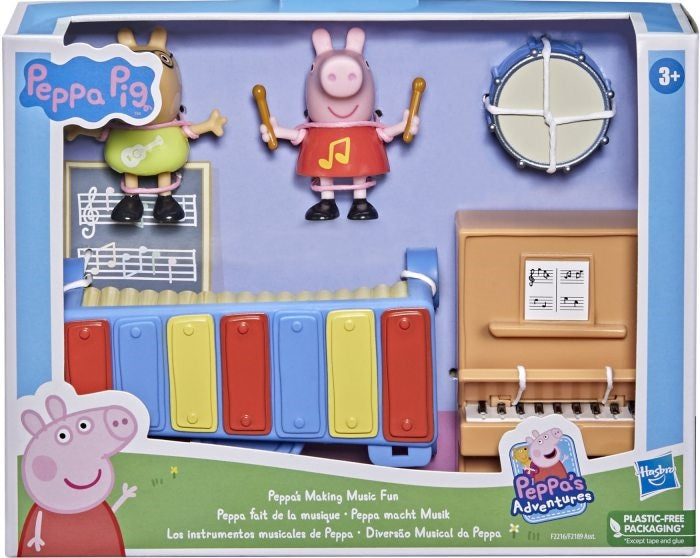 Zabawka ŚWINKA PEPPA ZESTAW SALA MUZYCZNA ZABAWA 2 FIGURKI - kolekcjonerska premium zabawki Aseo dla dzieci