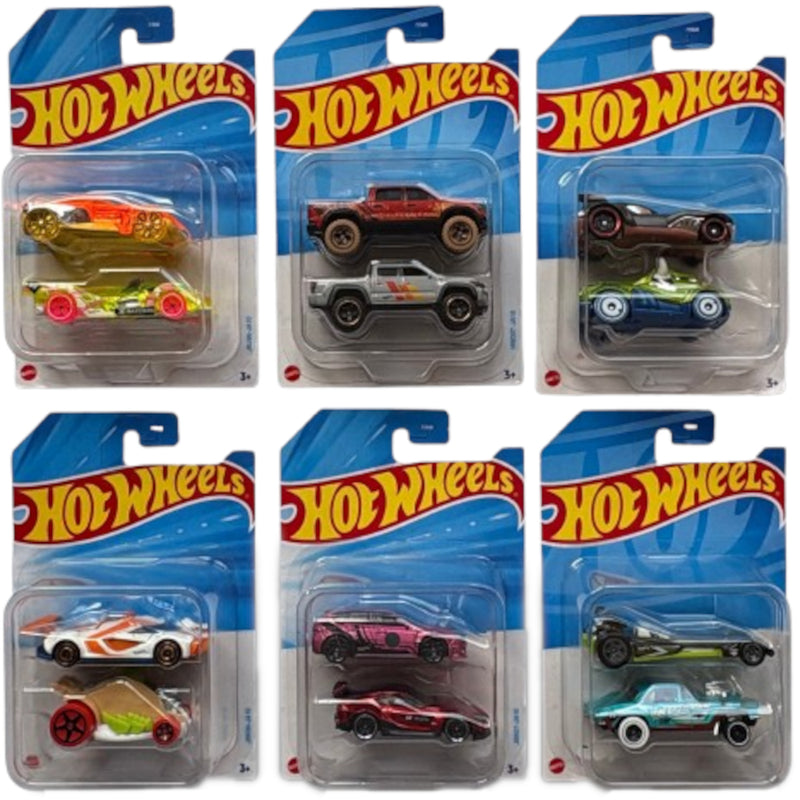 HOT WHEELS 2-PAK AUTKA SAMOCHODZIKI AUTA - widok 5 Mattel opakowanie szczegoly collectible