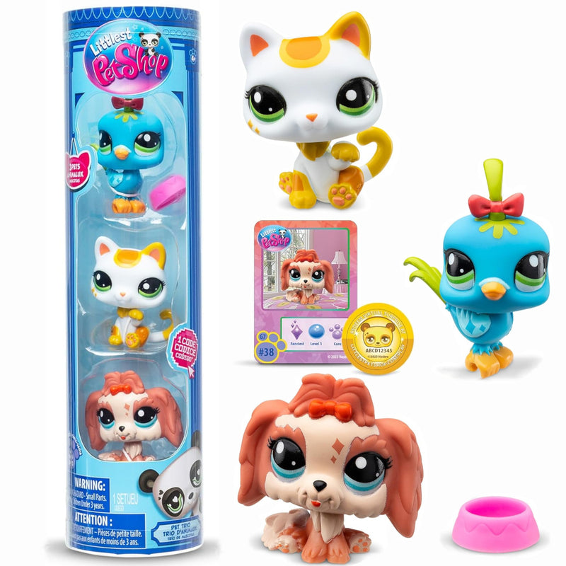 Zabawka LITTLEST PET SHOP LPS SERIA 1 PET TRIO ZESTAW 3-PA - kolekcjonerska TM Toys premium dla dzieci