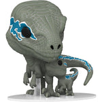 Funko POP Movies Jurassic World Blue Beta 1212 - tył pudełka - mama i dziecko raptory 2-pack
