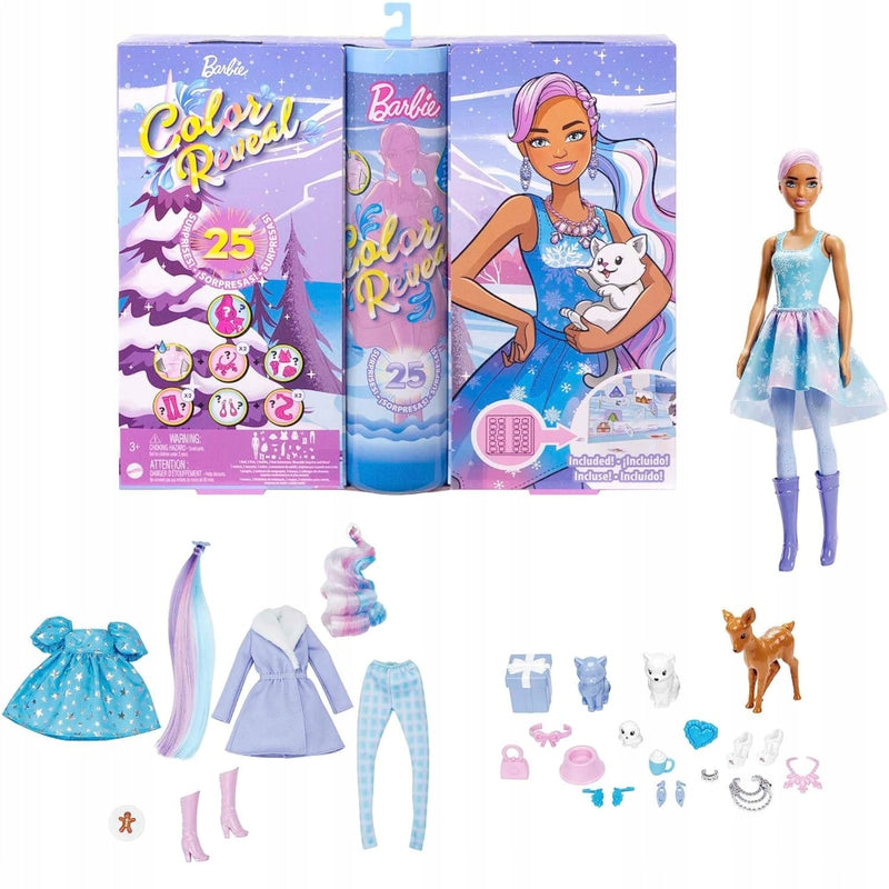 Zabawka BARBIE COLOUR REVEAL KALENDARZ ADWENTOWY ORYGINALN - kolekcjonerska premium zabawki Aseo dla dzieci