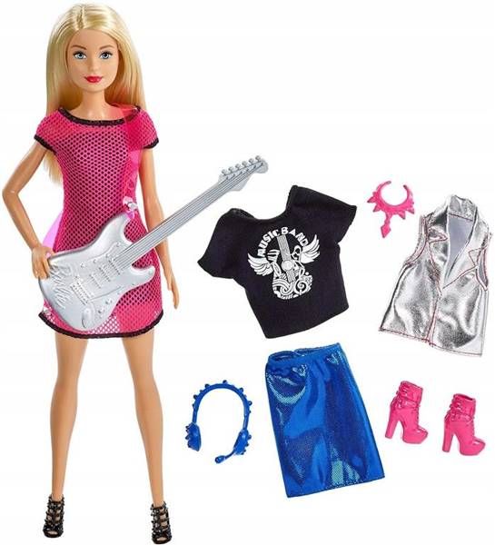 BARBIE LALKA ROCK STAR GWIAZDA ROCKA Z G - widok 3 opakowania szczegoly zabawka kolekcja